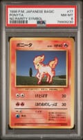 1996 Pokemon Japanese Basic Ponyta No Rarity Symbol #77 PSA 8