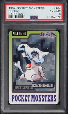 1997 Pocket Monsters Carddass Cubone #104 PSA 6