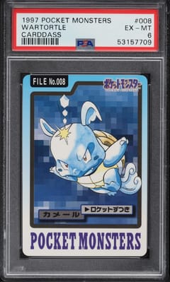 1997 Pocket Monsters Carddass Wartortle #008 PSA 6