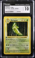 1999 Base Set - 1st Ed. Metapod #54/102 CGC GM10
