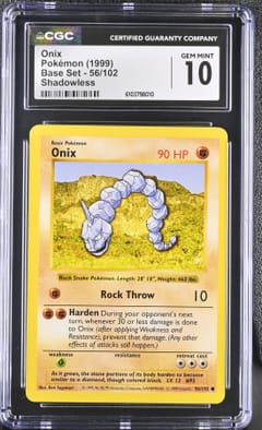 1999 Base Set Onix Shadowless #56/102 CGC GM10