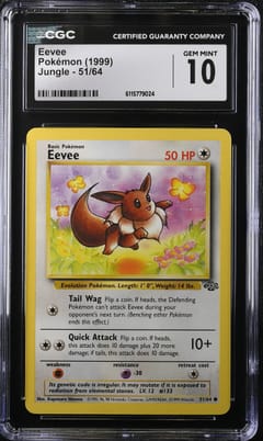 1999 Jungle Eevee #51/64 CGC GM10