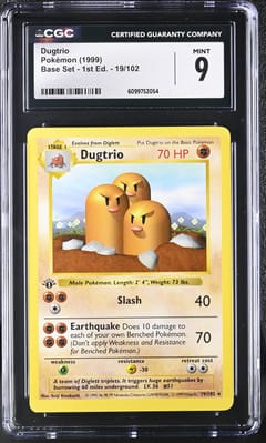 1999 Pokemon Base Set - 1st Ed. Dugtrio #19/102 CGC 9