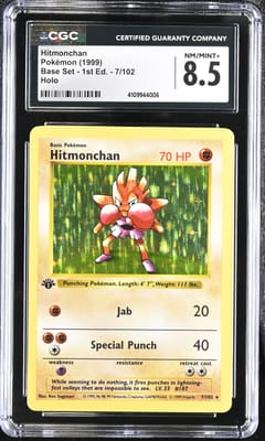 1999 Pokemon Base Set - 1st Ed. Hitmonchan Holo #7/102 CGC 8.5