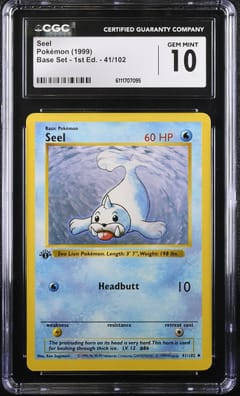 1999 Pokemon Base Set - 1st Ed. Seel #41/102 CGC 10