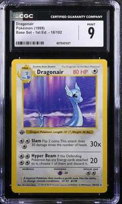 1999 Pokemon Base Set - 1st Edition Dragonair #18/102 CGC 9