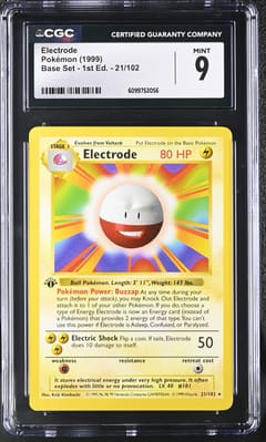 1999 Pokemon Base Set - 1st Edition Electrode #21/102 CGC 9