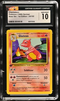 1999 Pokemon Base Set - 1st Edition German Charmeleon #24/102 CGC 10
