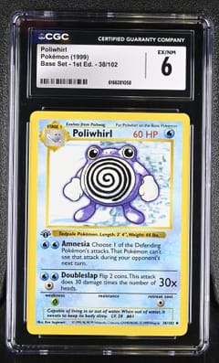 1999 Pokemon Base Set - 1st Edition Poliwhirl #38/102 CGC 6