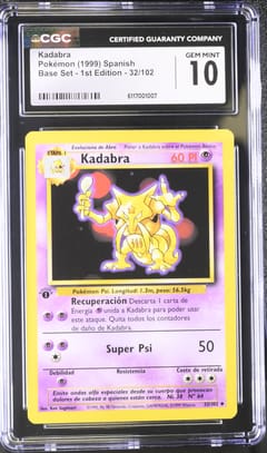 1999 Pokemon Base Set - 1st Edition Spanish Kadabra #32/102 CGC 10