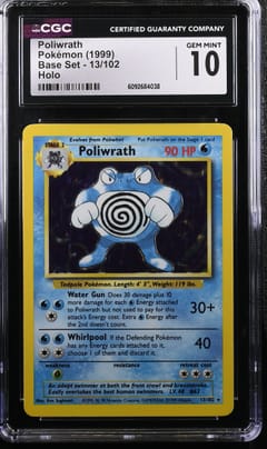 1999 Pokemon Base Set Poliwrath Holo #13/102 CGC 10