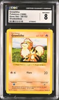 1999 Pokemon Base Set (Shadowless) Growlithe Shadowless #28/102 CGC 8