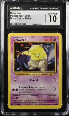 1999 Pokemon Base Set - Unlimited Drowzee #49/102 CGC 10