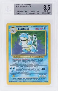 1999 Pokemon Base Unlimited Blastoise HOLO COR R #2 BGS 8.5