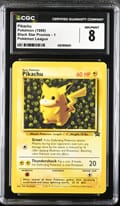 1999 Pokemon Black Star Promos - WotC Pikachu Pokémon League #1 CGC 8