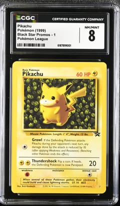 1999 Pokemon Black Star Promos - WotC Pikachu Pokémon League #1 CGC 8