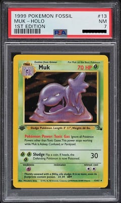 1999 Pokemon Fossil #13 Muk-Holo 1st Edition
