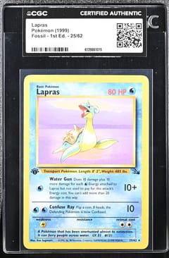 1999 Pokemon Fossil - 1st Ed. Lapras #25/62 CGC Authentic