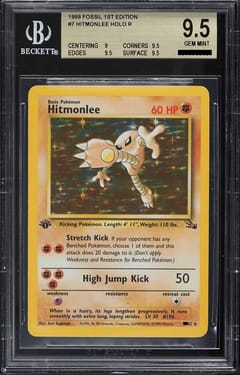 1999 Pokemon Fossil 1st Edition #7 Hitmonlee HOLO R