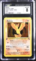 1999 Pokemon Fossil - 1st Edition Moltres Holo #12/62 CGC 8