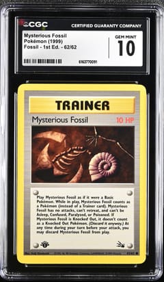 1999 Pokemon Fossil - 1st Edition Mysterious Fossil #62/62 CGC 10