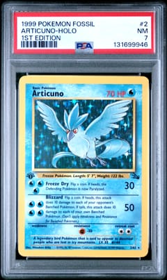 1999 Pokemon Fossil #2 Articuno-Holo 1st Edition