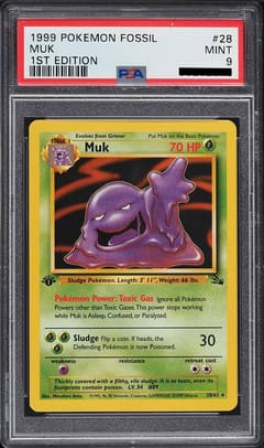 1999 Pokemon Fossil #28 Muk 1st Edition