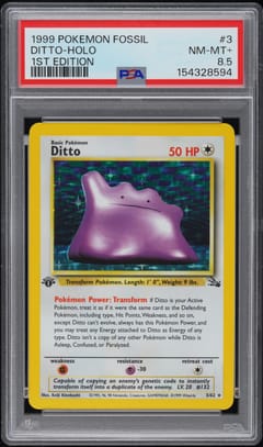 1999 Pokemon Fossil #3 Ditto-Holo 1st Edition