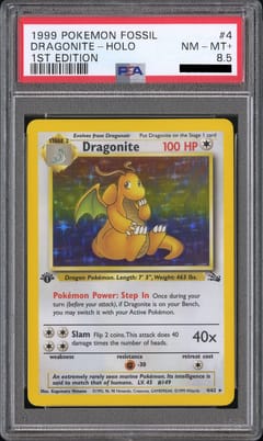 1999 Pokemon Fossil #4 Dragonite-Holo 1st Edition