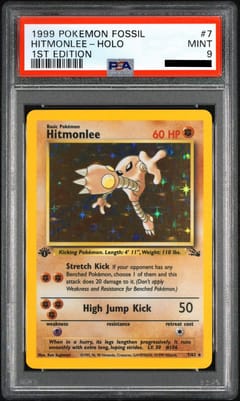 1999 Pokemon Fossil #7 Hitmonlee-Holo 1st Edition