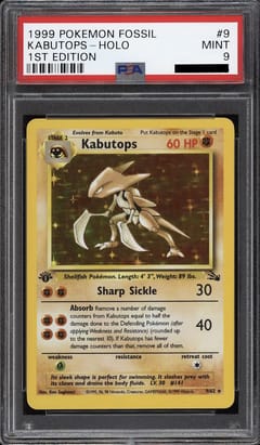 1999 Pokemon Fossil #9 Kabutops-Holo 1st Edition