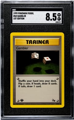 1999 Pokemon Fossil Gambler 1st Ed. #60 SGC 8.5