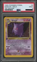 1999 Pokemon Fossil Gengar 1st Edition Holo #5 PSA 9
