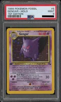 1999 Pokemon Fossil Gengar 1st Edition Holo #5 PSA 9