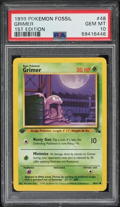 1999 Pokemon Fossil Grimer 1st Edition #48 PSA 10