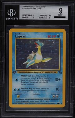 1999 Pokemon Fossil Lapras 1st Edition Holo #10 BGS 9