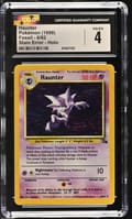 1999 Pokemon Fossil - Unlimited Haunter Stain Error (Blue Ink on Right Side of Card) Galaxy Star Holo #6/62 CGC 4