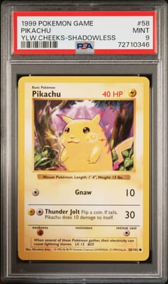 1999 Pokemon Game #58 Pikachu Yellow Cheeks-Shadowless