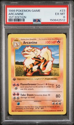 1999 Pokemon Game Arcanine 1st Edition #23 PSA 6
