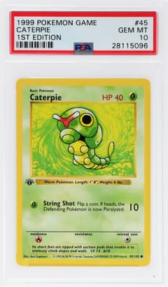 1999 Pokemon Game Caterpie 1st Edition #45 PSA 10