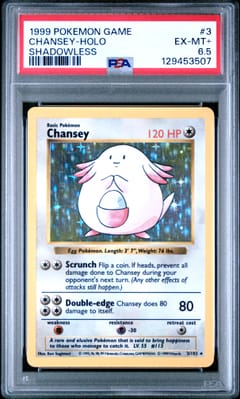 1999 Pokemon Game Chansey-Holo Shadowless #3 PSA 6.5