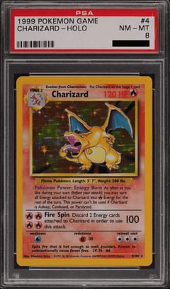 1999 Pokemon Game Charizard Holo #4 PSA 8