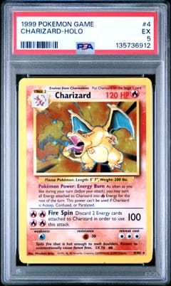 1999 Pokemon Game Charizard-Holo #4 PSA 5