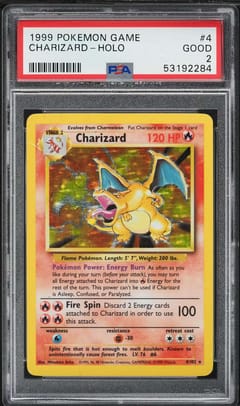 1999 Pokemon Game Charizard-Holo #4 PSA 2