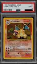 1999 Pokemon Game Charizard Holo #4 PSA 9