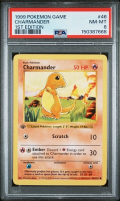 1999 Pokemon Game Charmander 1st Edition #46 PSA 8