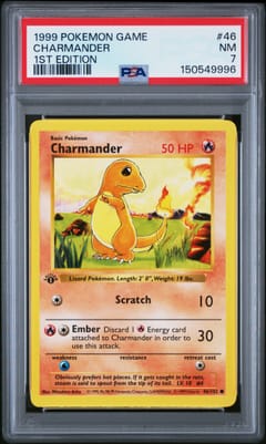 1999 Pokemon Game Charmander 1st Edition #46 PSA 7