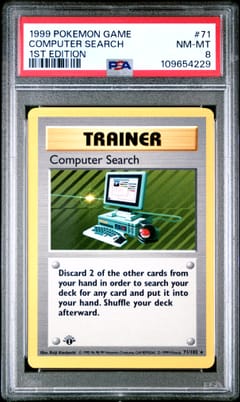 1999 Pokemon Game Computer Search 1st Edition #71 PSA 8