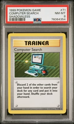 1999 Pokemon Game Computer Search Shadowless #71 PSA 8