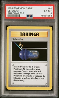 1999 Pokemon Game Defender Shadowless #80 PSA 6